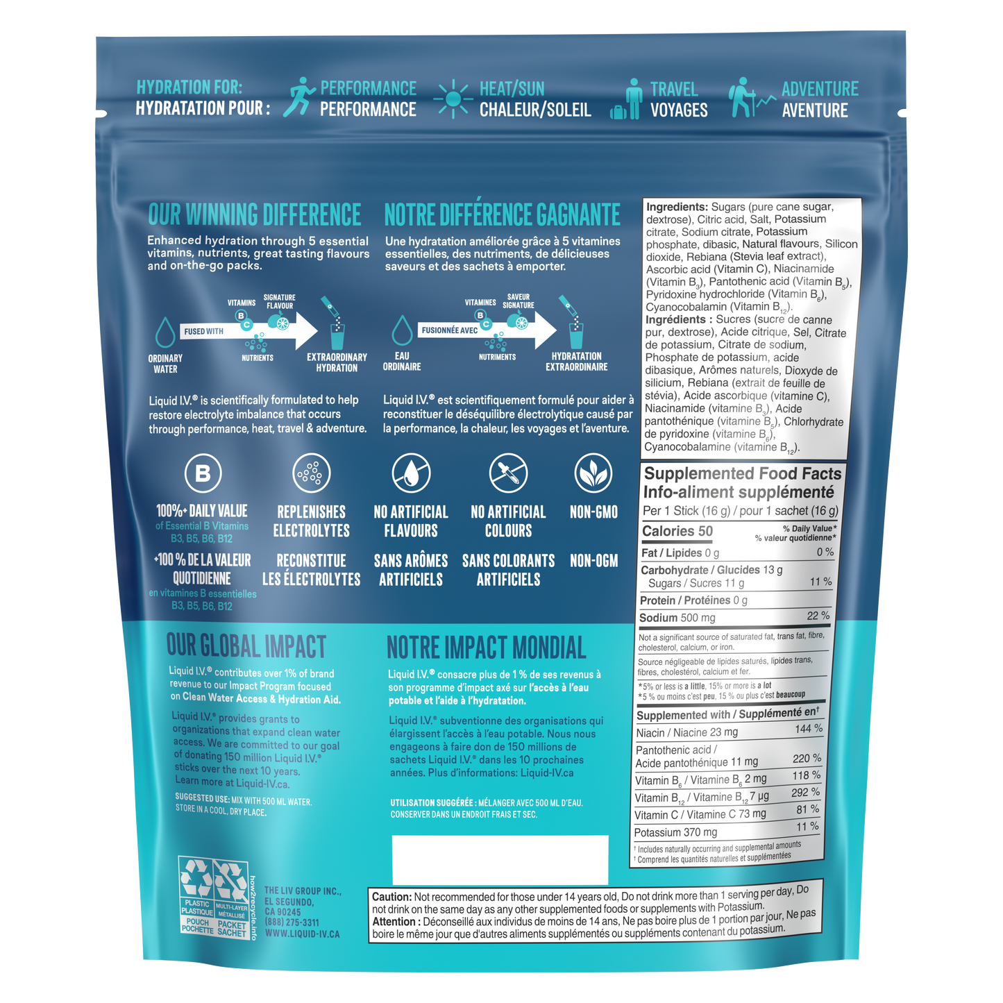 Liquid I.V. Hydration Multiplier, Tropical Punch - Hydration Powder Packets, Electrolyte Powder Drink Mix, 16 servings (Pack of 1)